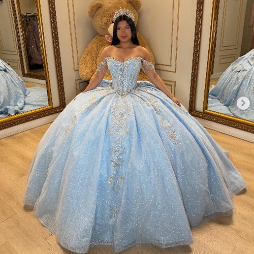 Sky blue quinceanera - blue, dresses