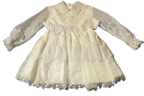70s embroidered floral lace - 70s,