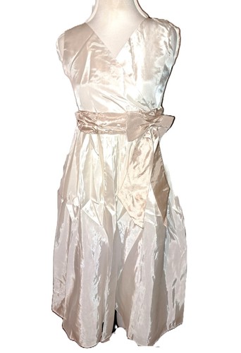 Girls vtg taffeta ivory