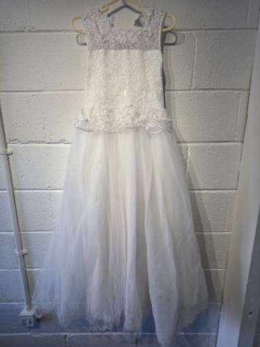 Girls white lace tulle - lace, holy
