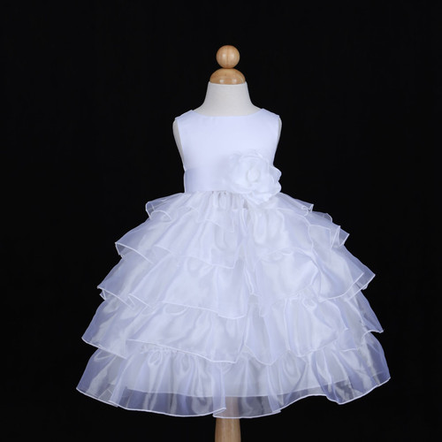 White organza tiered communion - organza,
