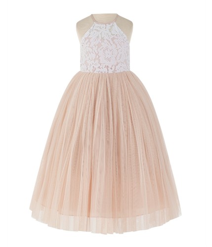 Halter flower girl dress - flower,