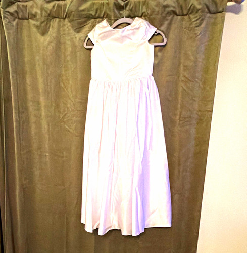 White satin girls dress size - white,