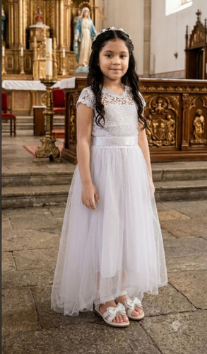 Girls white lace bodice - white,