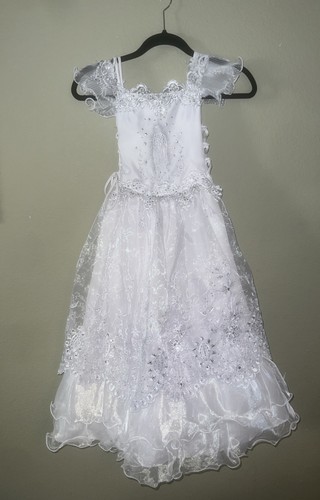 Girls white dress formal - girls,