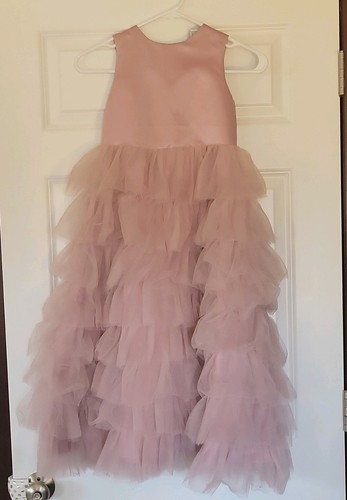 Girls pink formal dress ruffle - girls,