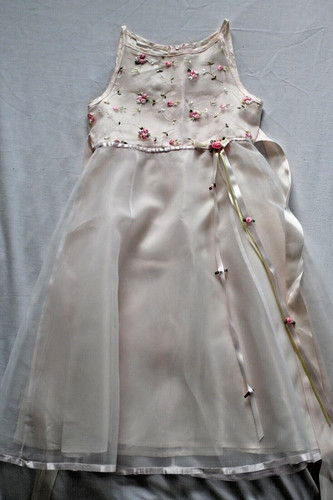 White embroidered organza - embroidered,