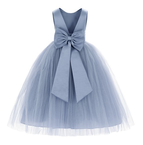 Satin flower girl dress with - satin,