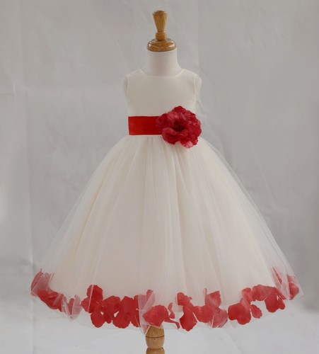 Rose petals flower girl dress - petals,
