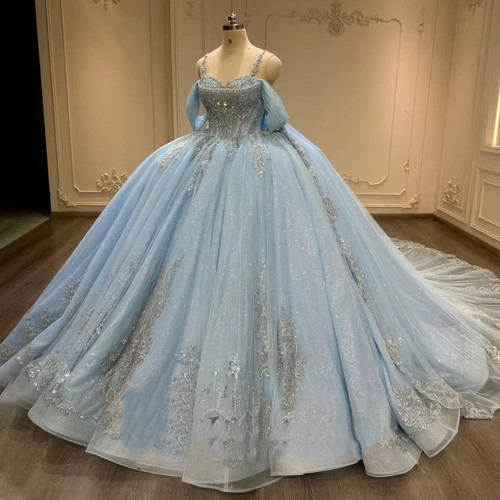 Sky blue quinceanera dresses - sky,