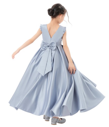 Satin flower girl dress - flower,