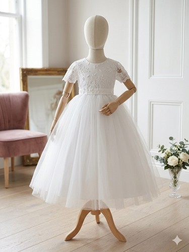 Luxury white tulle flower girl - luxury,