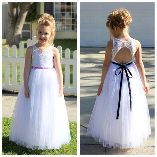 Lace tulle white line - ,