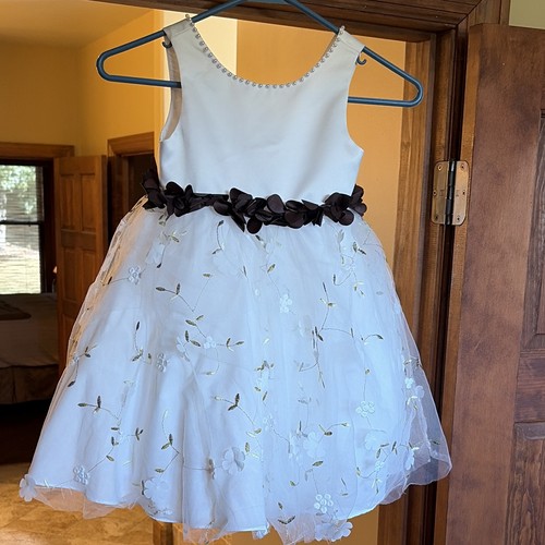 Girls ivory brown sleeveless - ivory, &