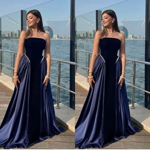Strapless velvet prom dress - velvet,