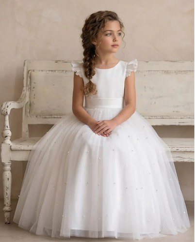 Elegant pearl tulle - pearl, communion