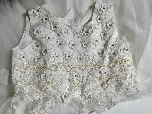 White flower girl dress - flower, girls