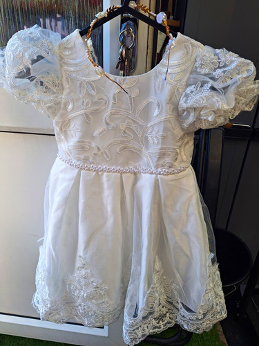 Girls white lace holy - white,
