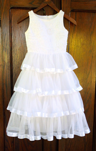 Girls white tiered - white, dress