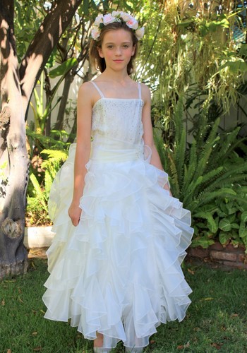 Organza pleated ruffled flower - ruffled,