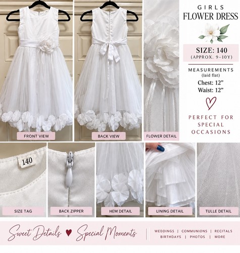 Girls white flower girl - white,